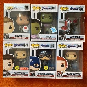 6 Marvel Endgame funko pops